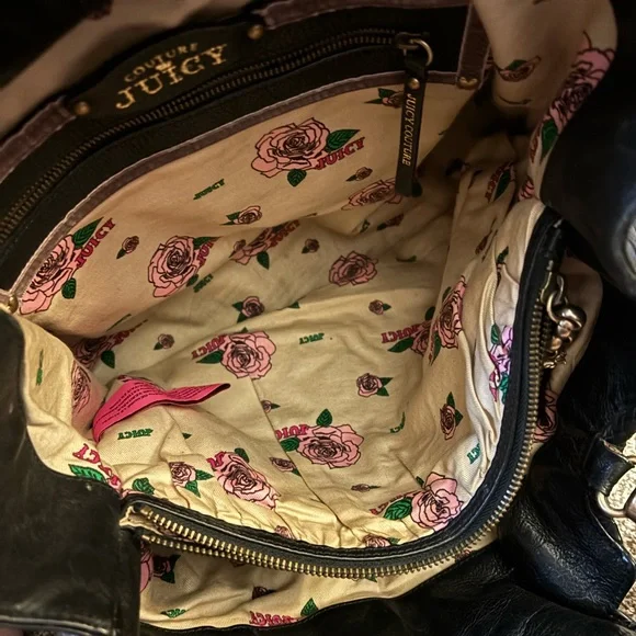 Juicy Couture Black Shoulder Bag with Gold Accents - Picture 11 of 15